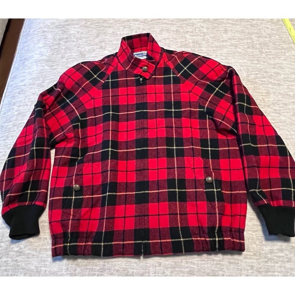 Pendleton Classic‎ 100% Virgin Wool Jacket Red Plaid USA Made Men's Medium